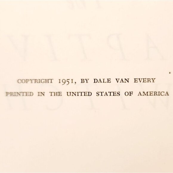 1951 The Captive Witch 1st Edition HC Dale Van Every Historical Fiction F22 - Picture 5 of 6